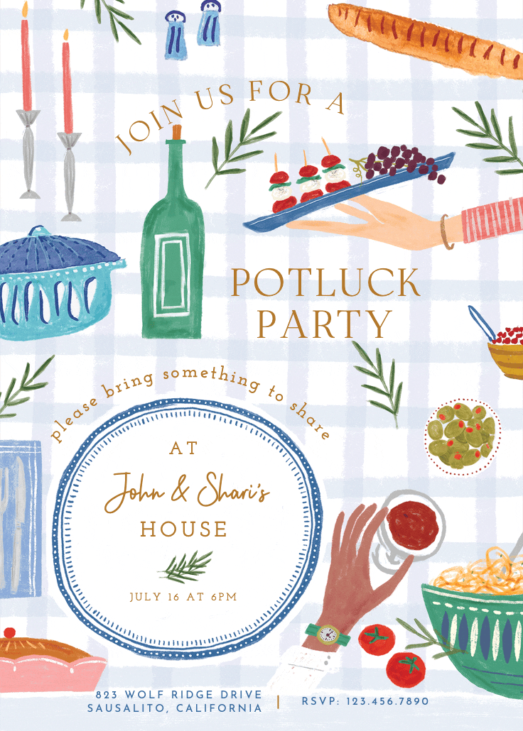 Dinner is served - potluck invitation